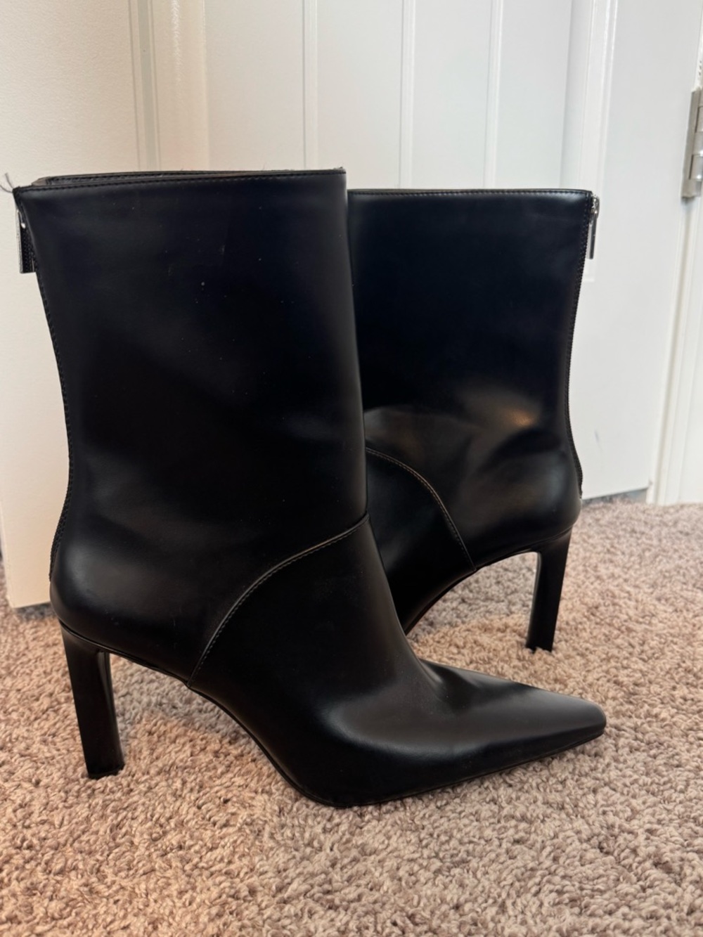 Classic Black Pointed-Toe Women's Ankle Boots